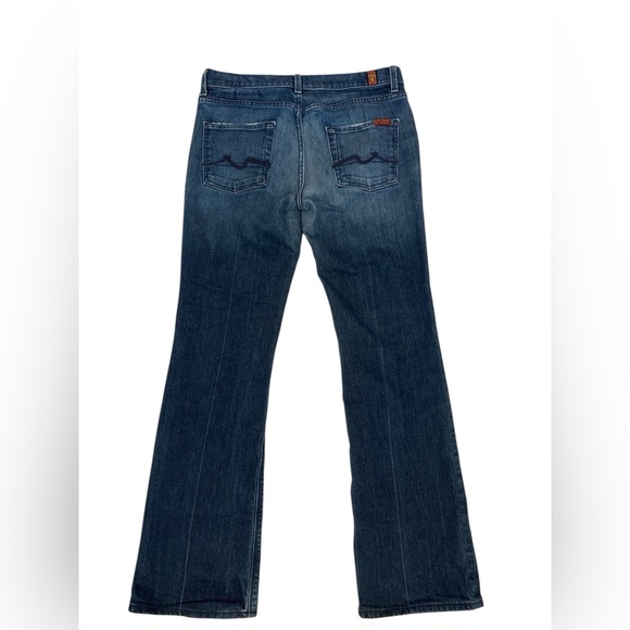 7 For All Mankind Bootcut Jeans Size 30 Medium Wash High Rise Denim - Picture 2 of 7